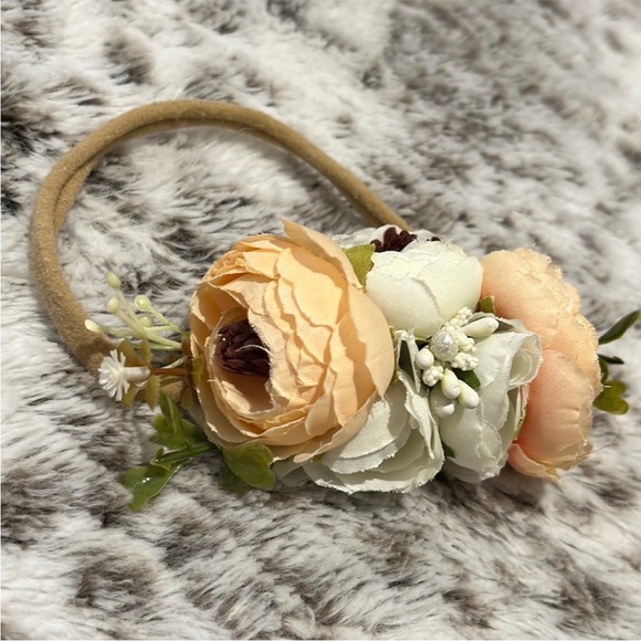 Toddler girl headbands gorgeous bouquet floral bows stripes 3 pieces included - Picture 3 of 3